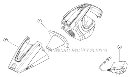 Page A Diagram and Parts List for BD10090  Dirt Devil Hand Vacuum